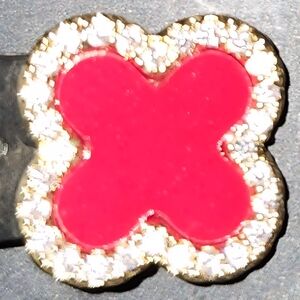 Fashionable Vibrant Red and Gold Clover Earrings